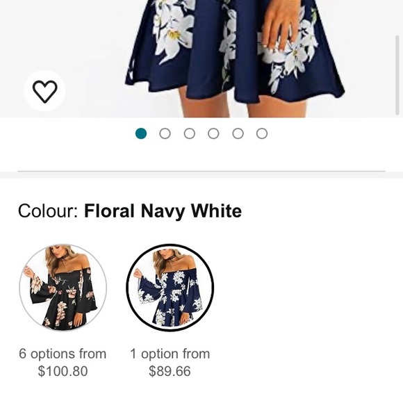 Oneyim off shoulder blue floral dress - Picture 2 of 13